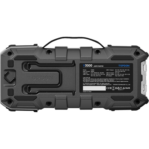 Survolteur, banque d'alimentation et lampe de poche V3000 Nia-Chem Ltd.