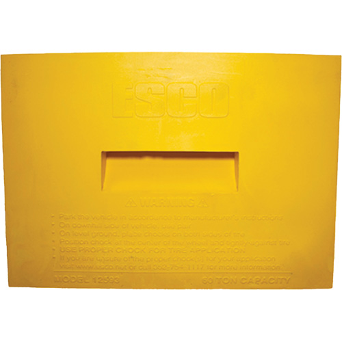 Wheel Chock, Polyurethane, Yellow, 15-1/4" W x 12-1/8" D x 10-3/4" H Nia-Chem Ltd.