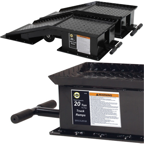 Heavy-Duty Truck Ramps with Long T-Handle, 40000 lbs. Capacity, 45" L, 13-1/2" W, 9-19/50" H Nia-Chem Ltd.