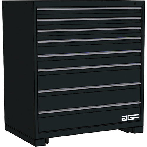 Modular Drawer Cabinet, 8 Drawers, 24" W x 24" D x 40" H, Black Nia-Chem Ltd.
