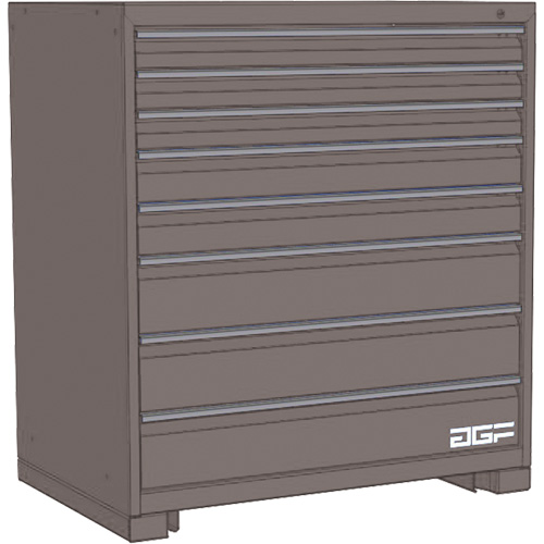 Modular Drawer Cabinet, 8 Drawers, 36" W x 28" D x 40" H, Grey Nia-Chem Ltd.