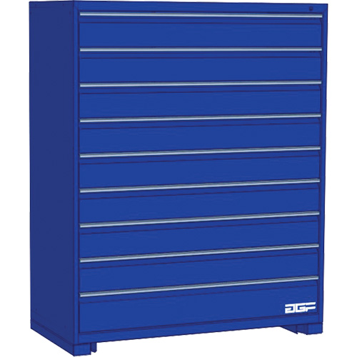 Modular Drawer Cabinet, 9 Drawers, 36" W x 28" D x 60" H, Blue Nia-Chem Ltd.