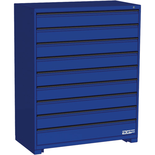 Modular Drawer Cabinet, 9 Drawers, 48" W x 24" D x 60" H, Blue Nia-Chem Ltd.