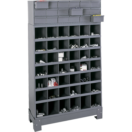 Unit&eacute; de stockage modulaire pour petites pi&egrave;ces, Acier, 18 tiroirs, 33-3/4" x 12-1/4" x 58-5/8", Gris Nia-Chem Ltd.