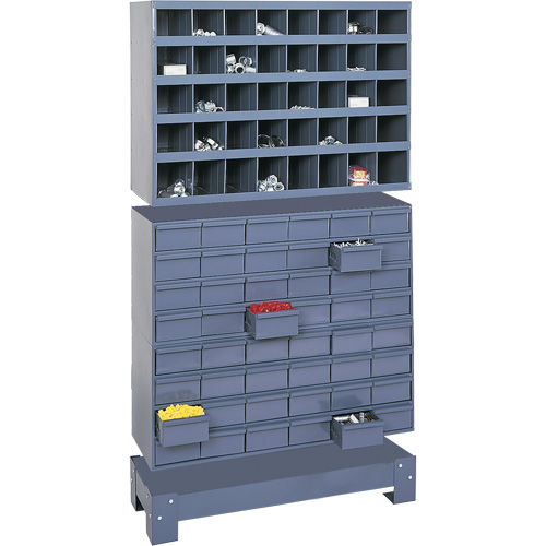 Modular Small Parts Storage Unit, Steel, 48 Drawers, 33-3/4" x 12-1/4" x 58-3/8", Grey Nia-Chem Ltd.