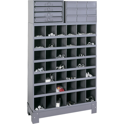 Modular Small Parts Storage Unit, Steel, 13 Drawers, 33-3/4" x 12-1/4" x 59", Grey Nia-Chem Ltd.