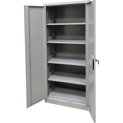 Armoire de rangement, Acier, 4 Tablettes, 66" h x 30" la x 15" P, Gris Nia-Chem Ltd.