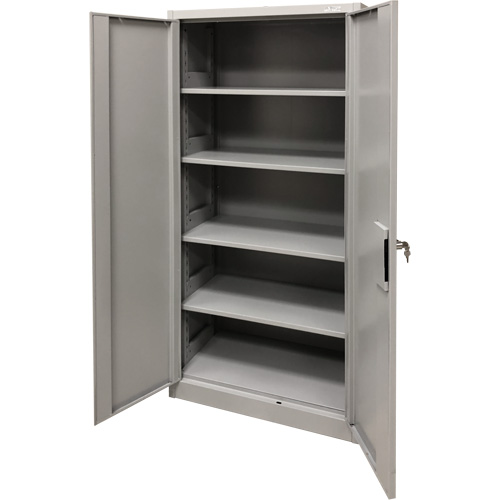 Armoire de rangement, Acier, 4 Tablettes, 78" h x 36" la x 24" P, Gris Nia-Chem Ltd.