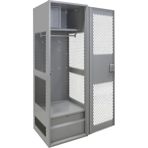 Gear Locker with Door, Steel, 24" W x 24" D x 72" H, Grey Nia-Chem Ltd.