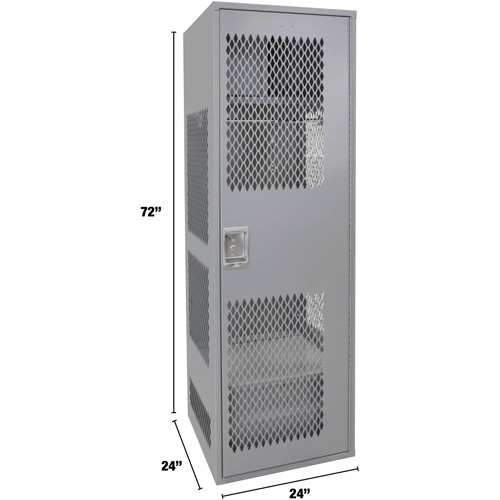 Gear Locker with Door, Steel, 24" W x 24" D x 72" H, Grey Nia-Chem Ltd.