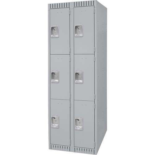 Casiers, 3 niveaux, Bloc de 2, 24" x 18" x 72", Acier, Gris, D&eacute;mont&eacute; Nia-Chem Ltd.