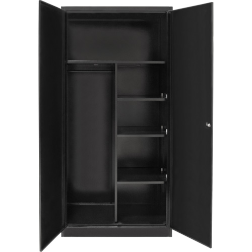 Combination Storage Cabinet, 36" W x 18" D x 72" H, Black Nia-Chem Ltd.