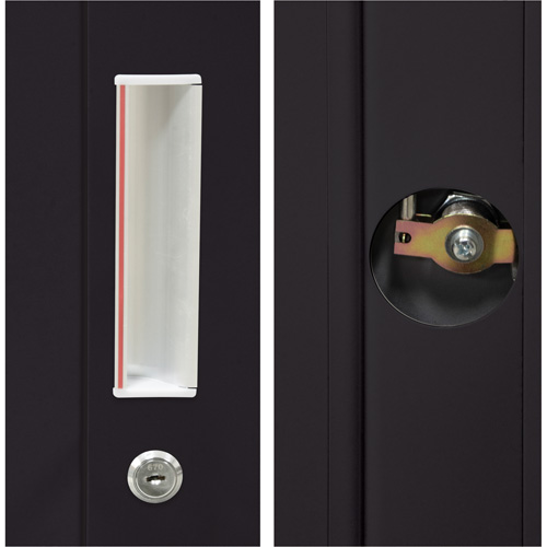 Armoire de rangement Hi-Boy, Acier, 4 Tablettes, 72" h x 36" la x 18" P, Noir Nia-Chem Ltd.