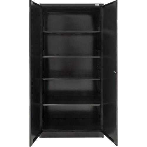 Armoire de rangement Hi-Boy, Acier, 4 Tablettes, 72" h x 36" la x 18" P, Noir Nia-Chem Ltd.