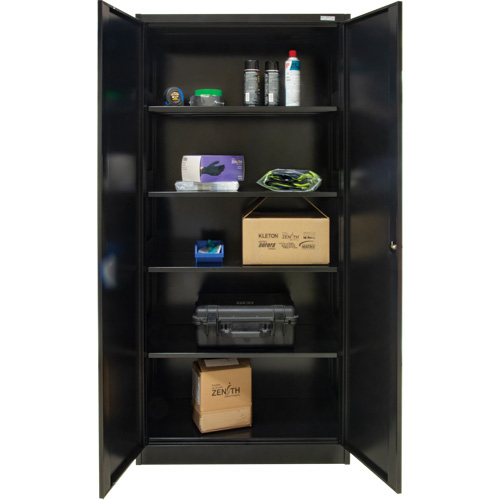 Armoire de rangement Hi-Boy, Acier, 4 Tablettes, 72" h x 36" la x 18" P, Noir Nia-Chem Ltd.