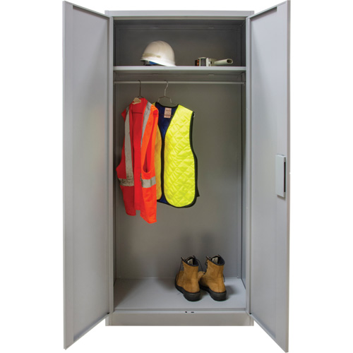 Wardrobe Storage Cabinet, Steel, 36" W x 18" D x 72" H, Grey Nia-Chem Ltd.