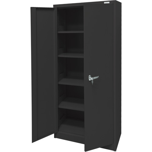 Storage Cabinet, Steel, 4 Shelves, 66" H x 30" W x 15" D, Black Nia-Chem Ltd.
