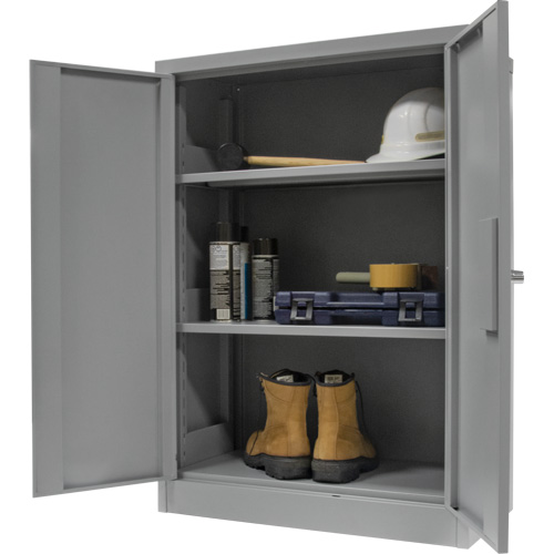 Counter-High Storage Cabinet, Steel, 2 Shelves, 42" H x 48" W x 24" D, Grey Nia-Chem Ltd.