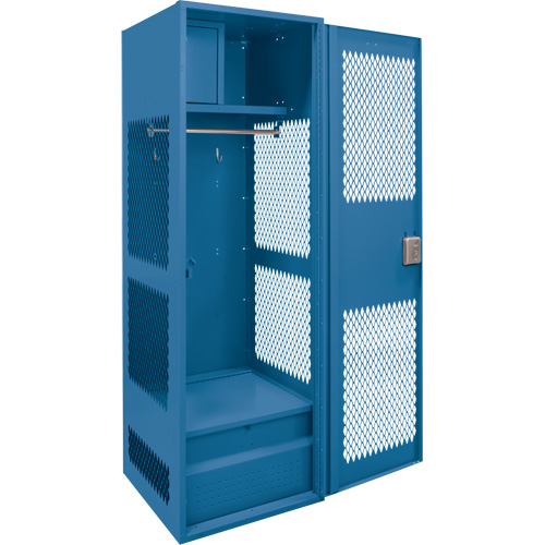 Gear Locker with Door, Steel, 24" W x 18" D x 72" H, Dark Blue Nia-Chem Ltd.