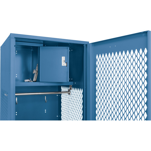 Gear Locker with Door, Steel, 24" W x 18" D x 72" H, Dark Blue Nia-Chem Ltd.