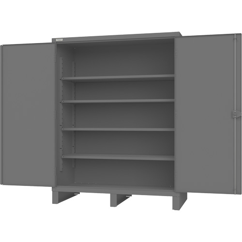 Armoire avec portes encastr&eacute;es, Acier, 4 Tablettes, 78" h x 60" la x 30" P, Gris Nia-Chem Ltd.