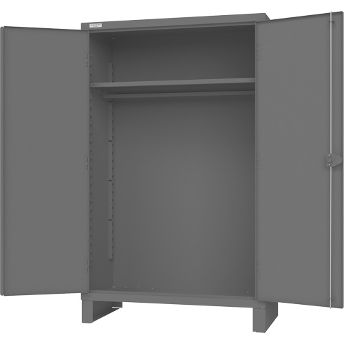 Armoire avec barre de suspension et portes encastr&eacute;es standards, Acier, 78" h x 48" la x 24" P, Gris Nia-Chem Ltd.