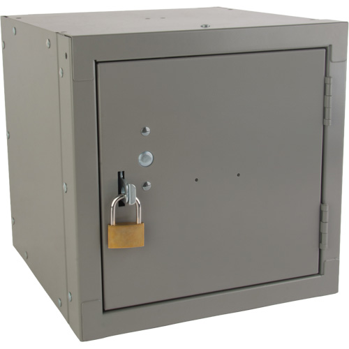 Stackable Cube Locker, 12" x 12" x 12", Steel, Grey, Knocked Down Nia-Chem Ltd.