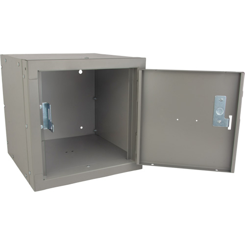 Stackable Cube Locker, 12" x 12" x 12", Steel, Grey, Knocked Down Nia-Chem Ltd.
