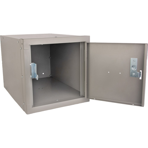 Stackable Cube Locker, 12" x 18" x 12", Steel, Grey, Knocked Down Nia-Chem Ltd.