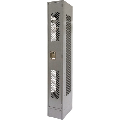 Vented Lockers, 12" x 18" x 78", Steel, Grey, Knocked Down, Perforated Nia-Chem Ltd.