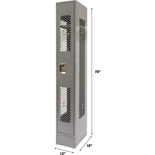 Vented Lockers, 12" x 18" x 78", Steel, Grey, Knocked Down, Perforated Nia-Chem Ltd.