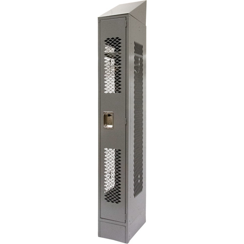 Vented Lockers, 12" x 18" x 88", Steel, Grey, Knocked Down, Perforated Nia-Chem Ltd.