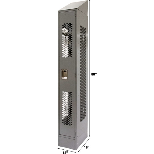 Vented Lockers, 12" x 18" x 88", Steel, Grey, Knocked Down, Perforated Nia-Chem Ltd.