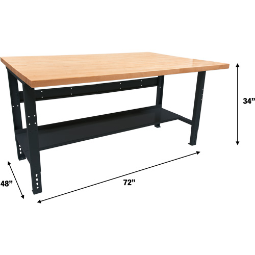Industrial Modular Workbench, 1000 lbs. Cap., 72" W x 48" D Nia-Chem Ltd.