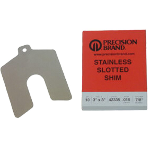 Slotted Shim Assortments, 4" L x 0.001"- 0.125" Thickness, 4" W, Stainless Steel Nia-Chem Ltd.