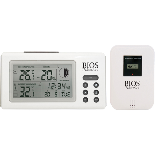 Indoor/Outdoor Thermometers With Clock, Contact, Digital, 32 to 122°F (0 to 50°C) Nia-Chem Ltd.