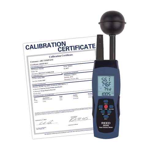 Wet-Bulb Globe Temperature (WBGT) Heat Stress Meter with Calibration Certificate Nia-Chem Ltd.
