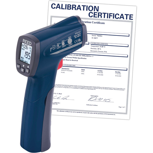 Infrared Thermometer with ISO Certificate, -25.6°- 752° F ( -32° - 400° C ), 12:1, Adjustable Emmissivity Nia-Chem Ltd.