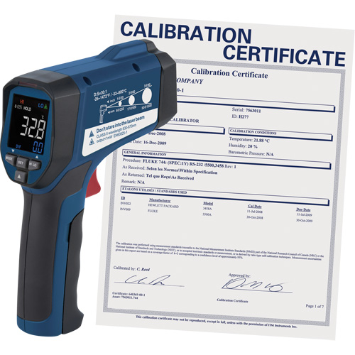 Professional Infrared Thermometer with ISO Certificate, -26 - 1472° F ( -32 - 800° C ), 30:1, Adjustable Emmissivity Nia-Chem Ltd.