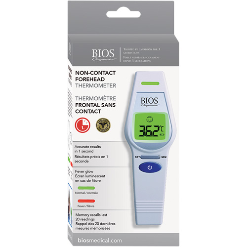 Non-Contact Forehead Thermometer, 0°C - 100.0°C (32.0°F - 212.0°F), Fixed Emmissivity Nia-Chem Ltd.