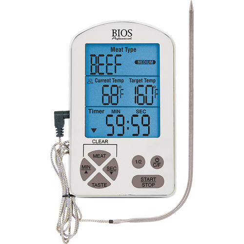 Premium Meat Thermometer & Timer, Contact, Digital, -4-122°F (-20-50°C) Nia-Chem Ltd.