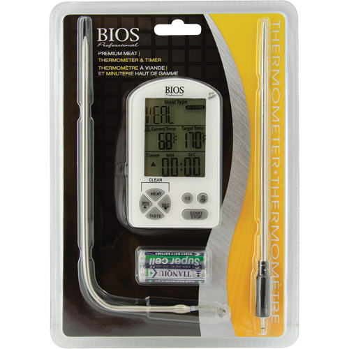 Premium Meat Thermometer & Timer, Contact, Digital, -4-122°F (-20-50°C) Nia-Chem Ltd.