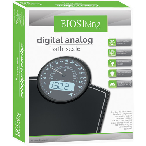 Digital Analog Scale, 396 lbs. Cap., 100 g / 0.2 lbs. Graduations Nia-Chem Ltd.