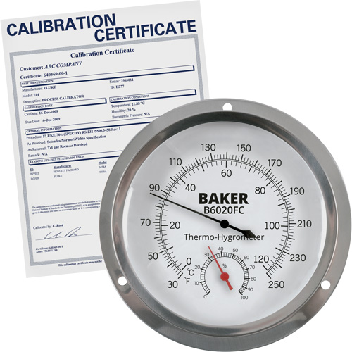 Dial Thermo-Hygrometer with ISO Certificate, 0% - 100% RH, 30 - 250°F (0 - 120°C) Nia-Chem Ltd.