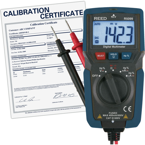 Multim&egrave;tre compact avec mesure de tension sans contact et certificat de calibration, Tension c.a./c.c., Courant c.a./c.c. Nia-Chem Ltd.