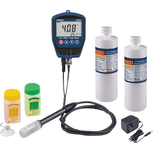 Trousse pH/mV-m&egrave;tre avec solution tampon et adaptateur d'alimentation Nia-Chem Ltd.