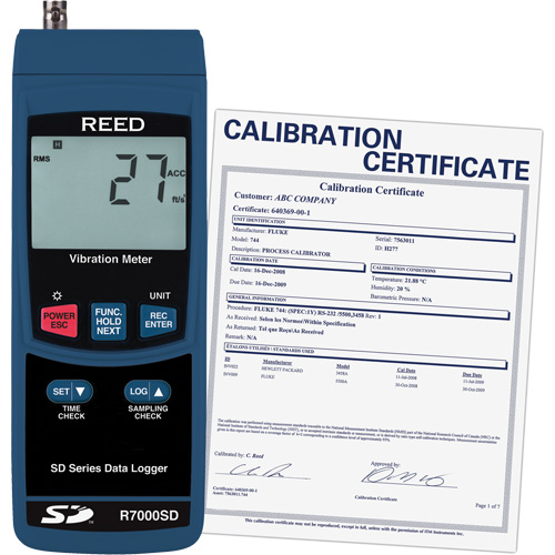 Vibrom&egrave;tre &agrave; enregistrement de donn&eacute;es avec certificat ISO, 10% - 85% HR, 32°- 122° F ( 0° - 50° C ) Nia-Chem Ltd.
