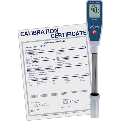Compteur de pH &agrave; tige longue avec certificat de traçabilit&eacute; Nia-Chem Ltd.