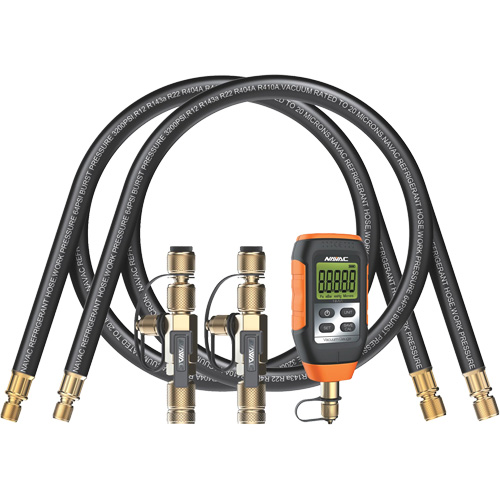 Ensemble d'&eacute;vacuation rapide avec tuyaux, outils de base et vacuom&egrave;tre en micron Nia-Chem Ltd.