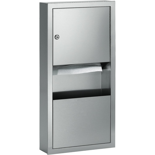 Combination Towel Dispenser with Waste Receptacle, Manual, 14" W x 4" D x 28" H Nia-Chem Ltd.